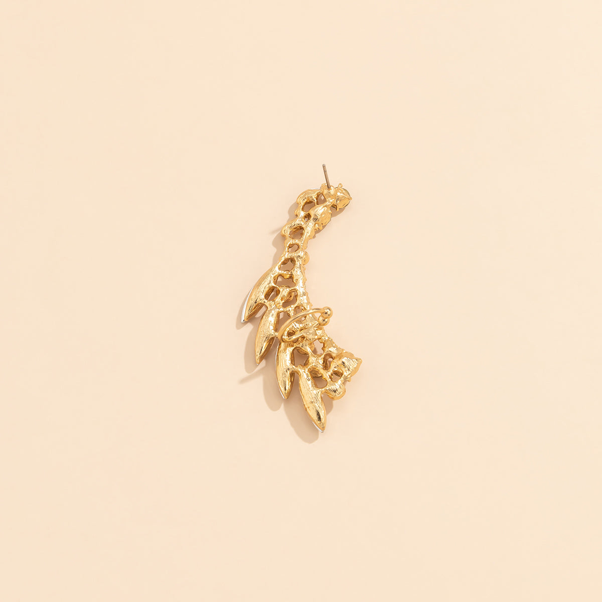Crystal and Cubic Zirconia 18K Gold-Plated Wheat Ear Climber, gold stud earrings for women, lifestyle look