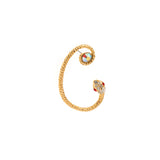 Cubic Zirconia & 18k Gold-Plated Snake Ear Cuff
