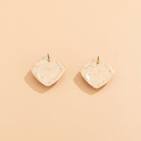 Green Enamel & Pearl 18k Gold-Plated Rhombus Stud Earrings