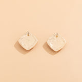 Green Enamel & Pearl 18k Gold-Plated Rhombus Stud Earrings