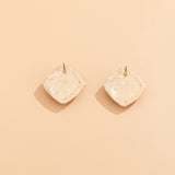 Black Enamel & Pearl 18k Gold-Plated Rhombus Stud Earrings