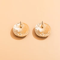 Red Enamel & 18k Gold-Plated Celestial Oval Stud Earrings