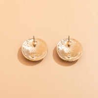 Green Enamel & 18k Gold-Plated Celestial Oval Stud Earrings