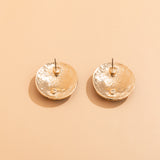 Green Enamel & 18k Gold-Plated Celestial Oval Stud Earrings