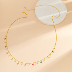 Cubic Zirconia & 18K Gold-Plated Cherry Charm Waist Chain
