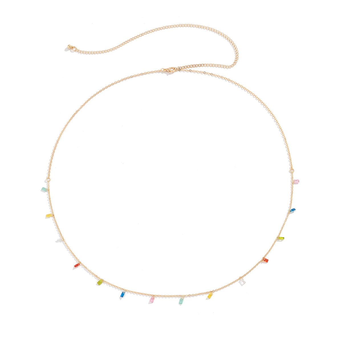 Crystal & 18K Gold-Plated Multicolor Waist Chain