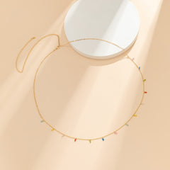 Crystal & 18K Gold-Plated Multicolor Waist Chain