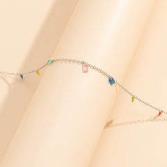 Multicolor Crystal & Silver-Plated Waist Chain