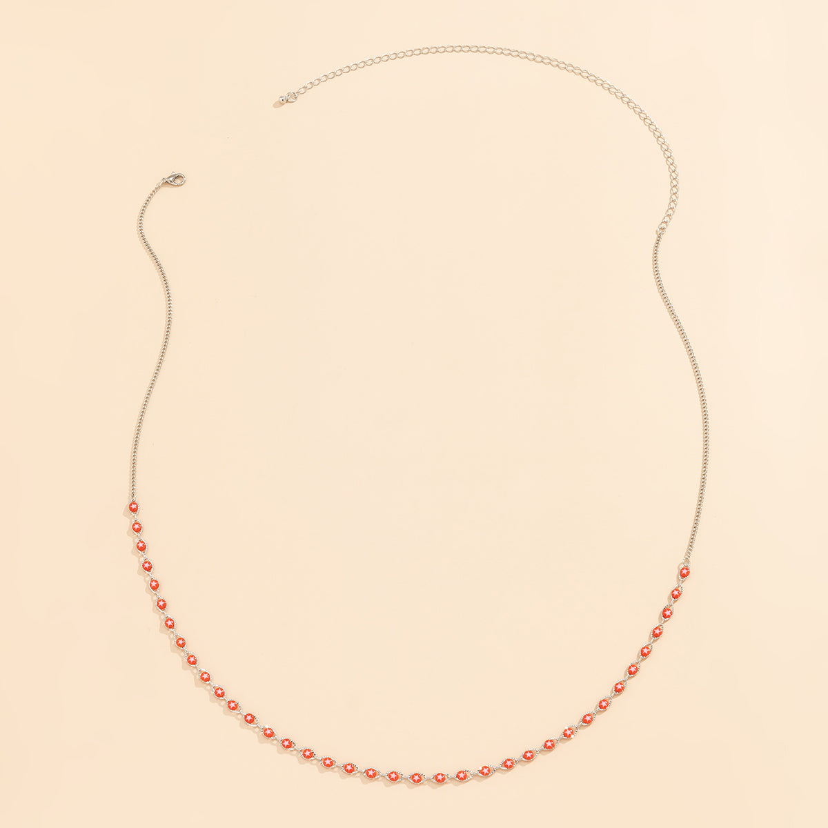 Red Acrylic & Silver-Plated Star Waist Chain