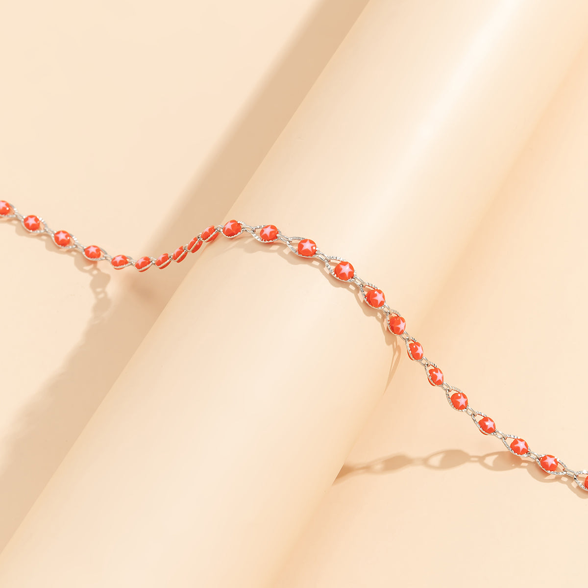 Red Acrylic & Silver-Plated Star Waist Chain