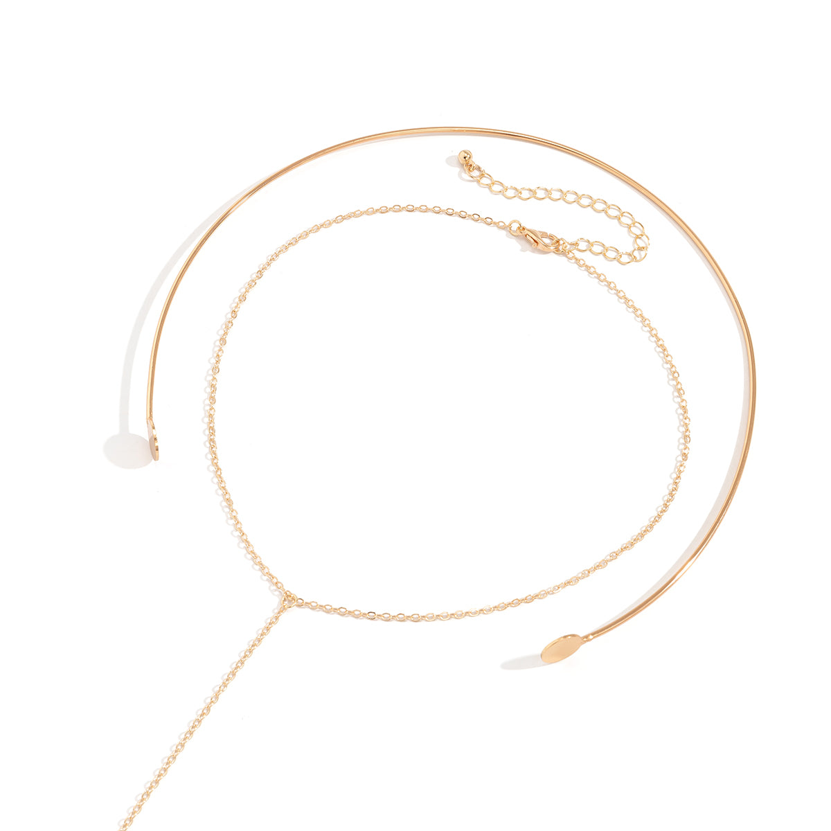 18K Gold-Plated Choker and Drop Pendant Necklace Set, jewelry gift sets for women, botanical inspired, lifestyle look