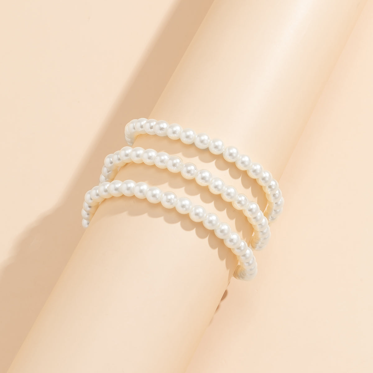 Pearl & Silver-Plated Layered Anklet