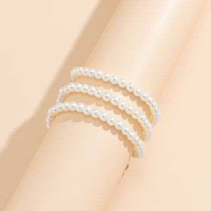 Pearl and Silver-Plated Layered Anklet, silver anklet bracelet, dainty minimalist design, styled look