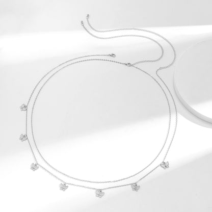 Silver-Plated Butterfly Waist Chain Set, jewelry gift sets for women, vintage-inspired design, detail close-up