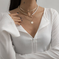 Pearl & Silver-Plated Toggle Necklace Set