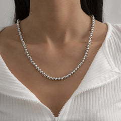 Silver-Plated Beaded Necklace