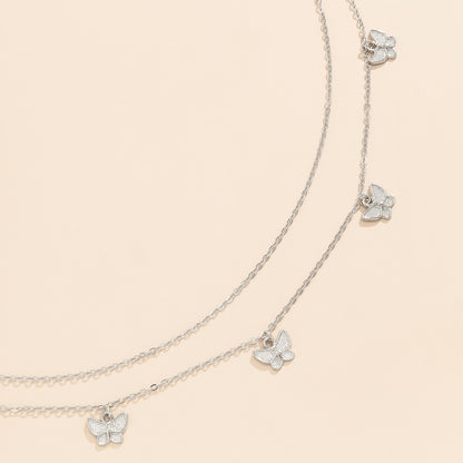 Silver-Plated Butterfly Waist Chain Set, jewelry gift sets for women, vintage-inspired design, lifestyle look