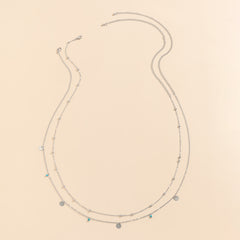 Turquoise & Silver-Plated Sequin Waist Chain Set