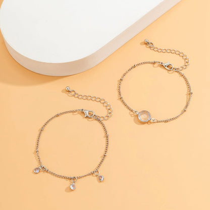 Crystal and Silver-Plated Station Bracelet Set, jewelry gift sets for women, elegant gift for her, styled look