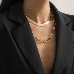 18K Gold-Plated Snake Chain Necklace Set