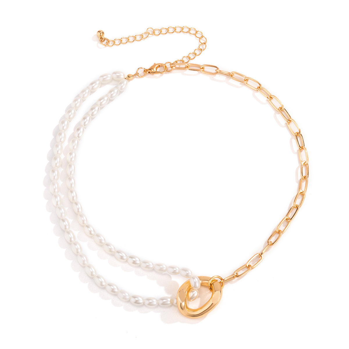 Pearl & 18K Gold-Plated Abstract Pendant Necklace