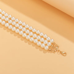 Pearl & 18K Gold-Plated Layered Choker Necklace