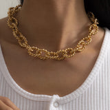 Goldtone Twist Chain Link Choker