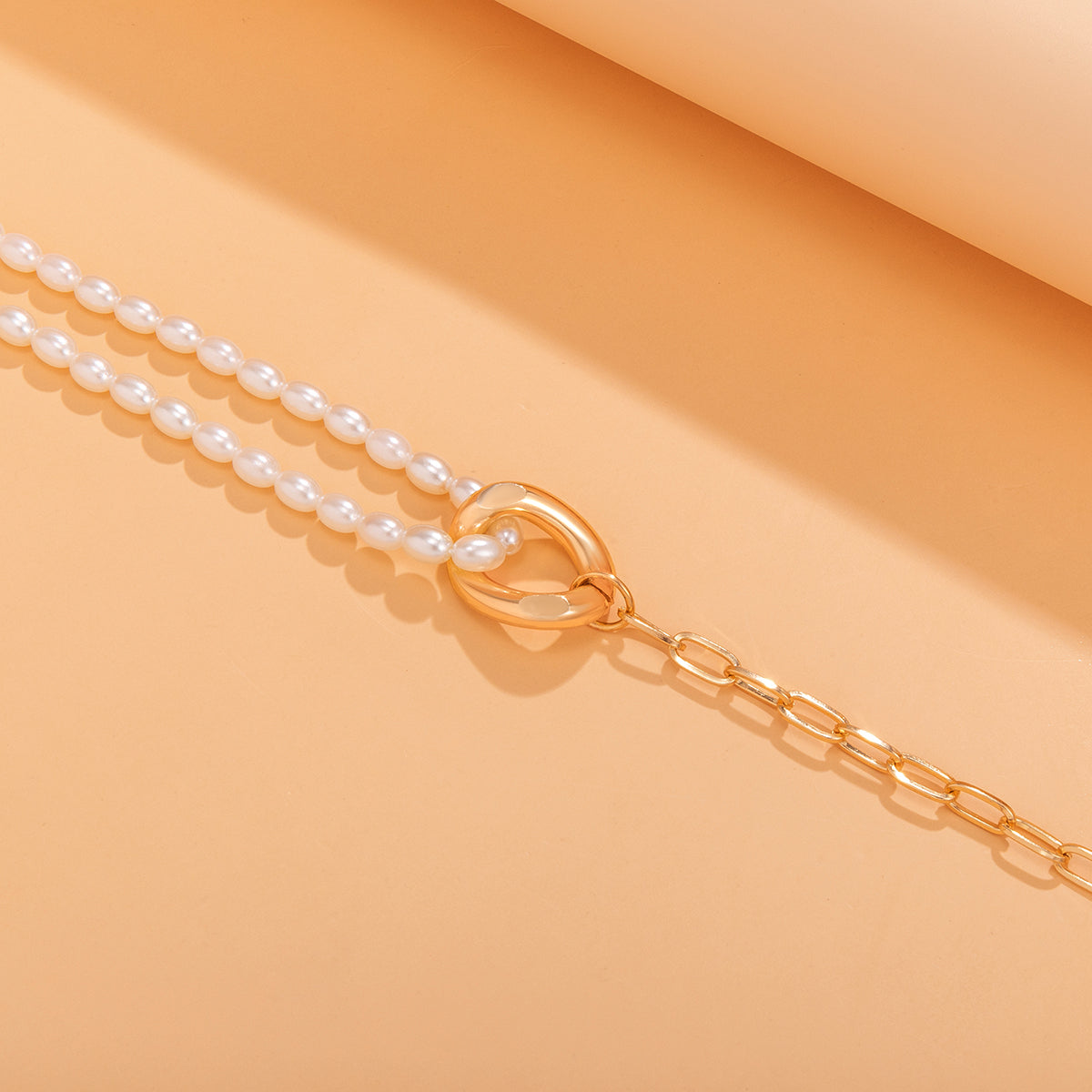 Pearl & 18K Gold-Plated Abstract Pendant Necklace
