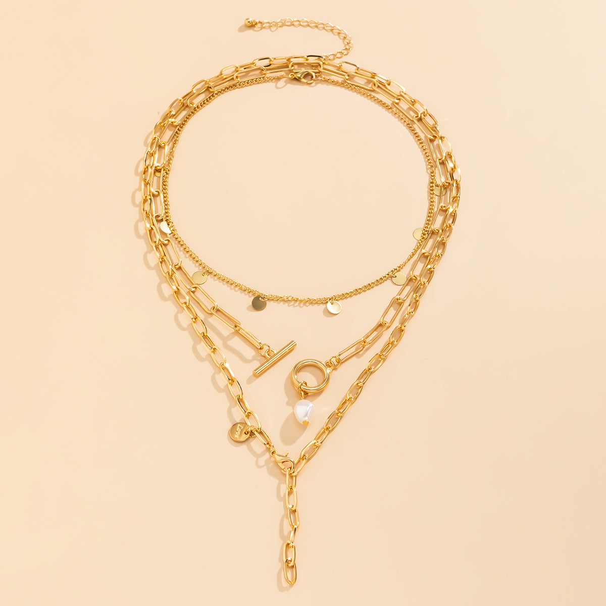 Pearl and 18K Gold-Plated Lariat Necklace Set, jewelry gift sets for women, vintage-inspired design, lifestyle look