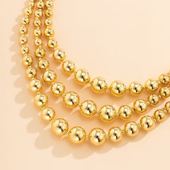 18K Gold-Plated Layered Beaded Necklace