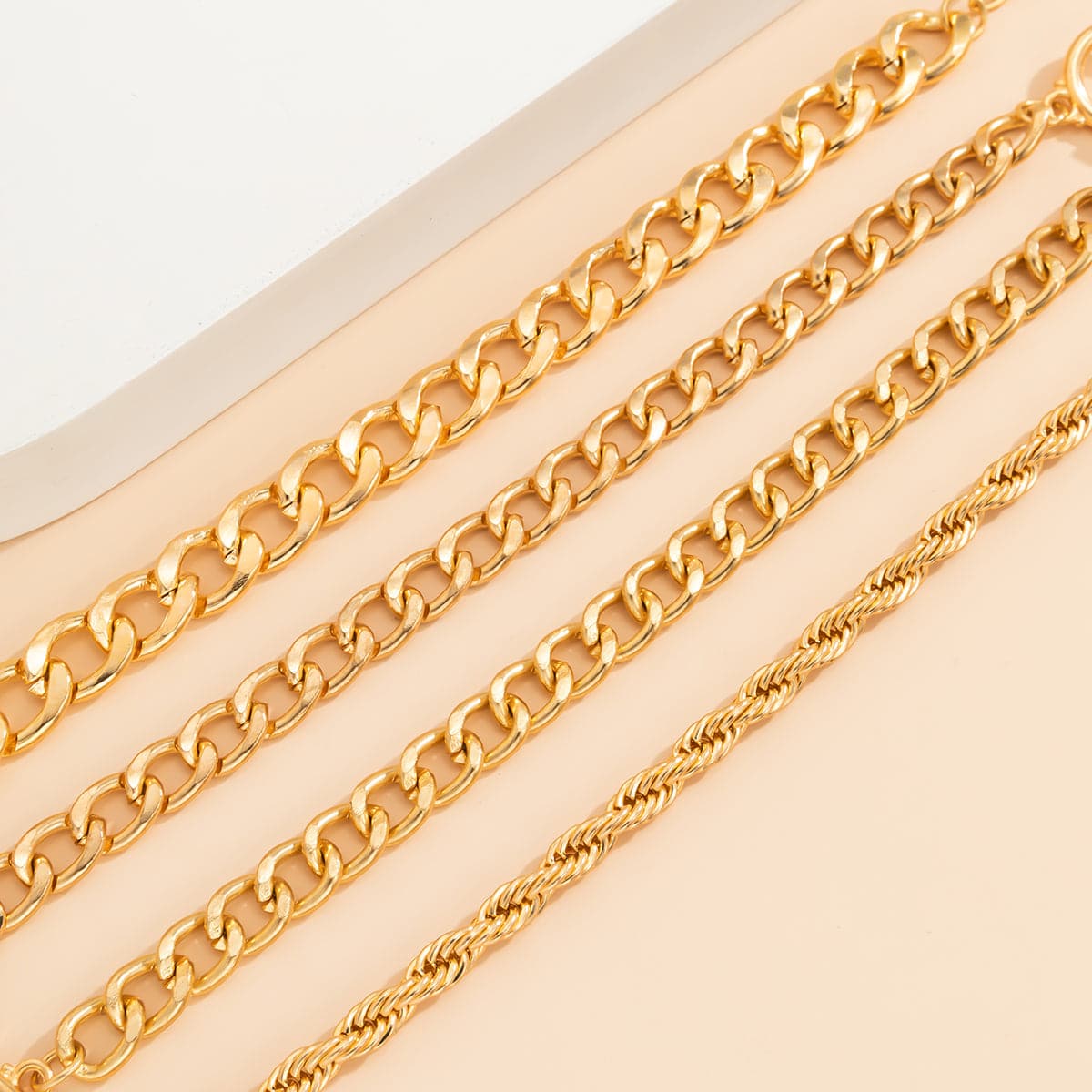 18K Gold-Plated Coin Toggle Chain Bracelet Set, jewelry gift sets for women, elegant gift for her, styled look