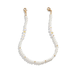 Pearl & 18K Gold-Plated 'Love' Beaded Anklet