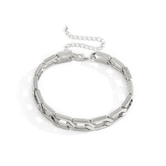 Silver-Plated Open Hexagon Choker Necklace