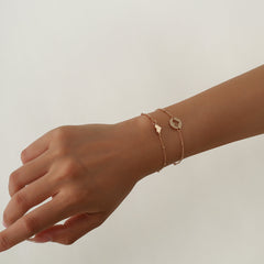 18K Gold-Plated Openwork Heart Charm Bracelet Set