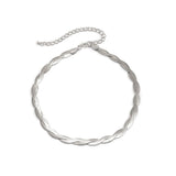 Silvertone Crossing Snake Choker Necklace