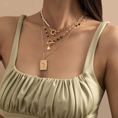 Cubic Zirconia & Pearl 18K Gold-Plated Rose Pendant Necklace Set