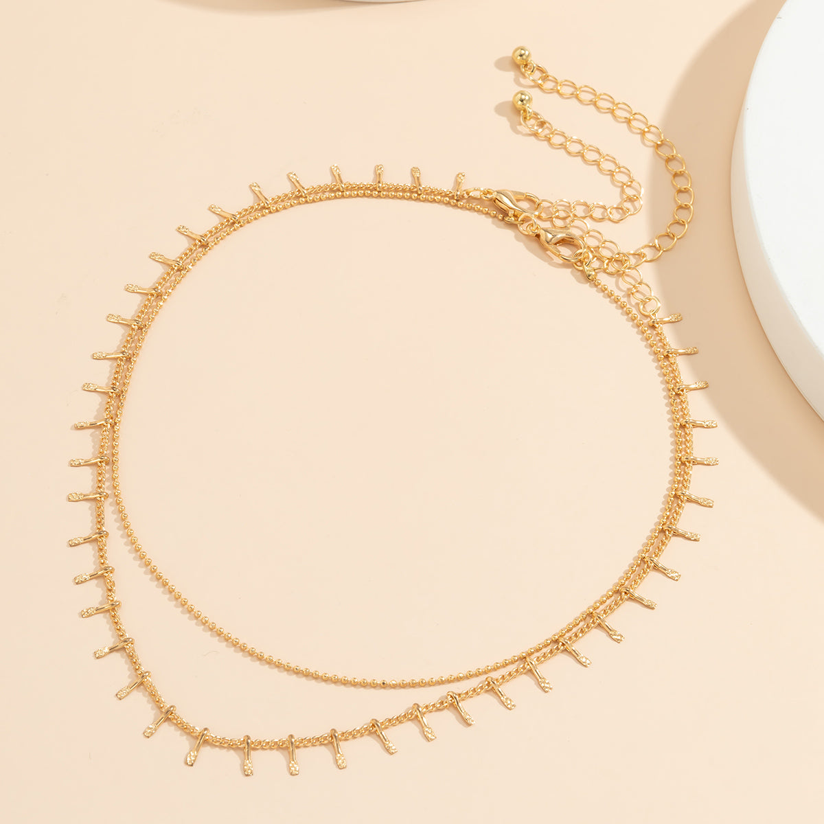 18K Gold-Plated Spike and Chain Necklace Set, jewelry gift sets for women, everyday style, lifestyle look