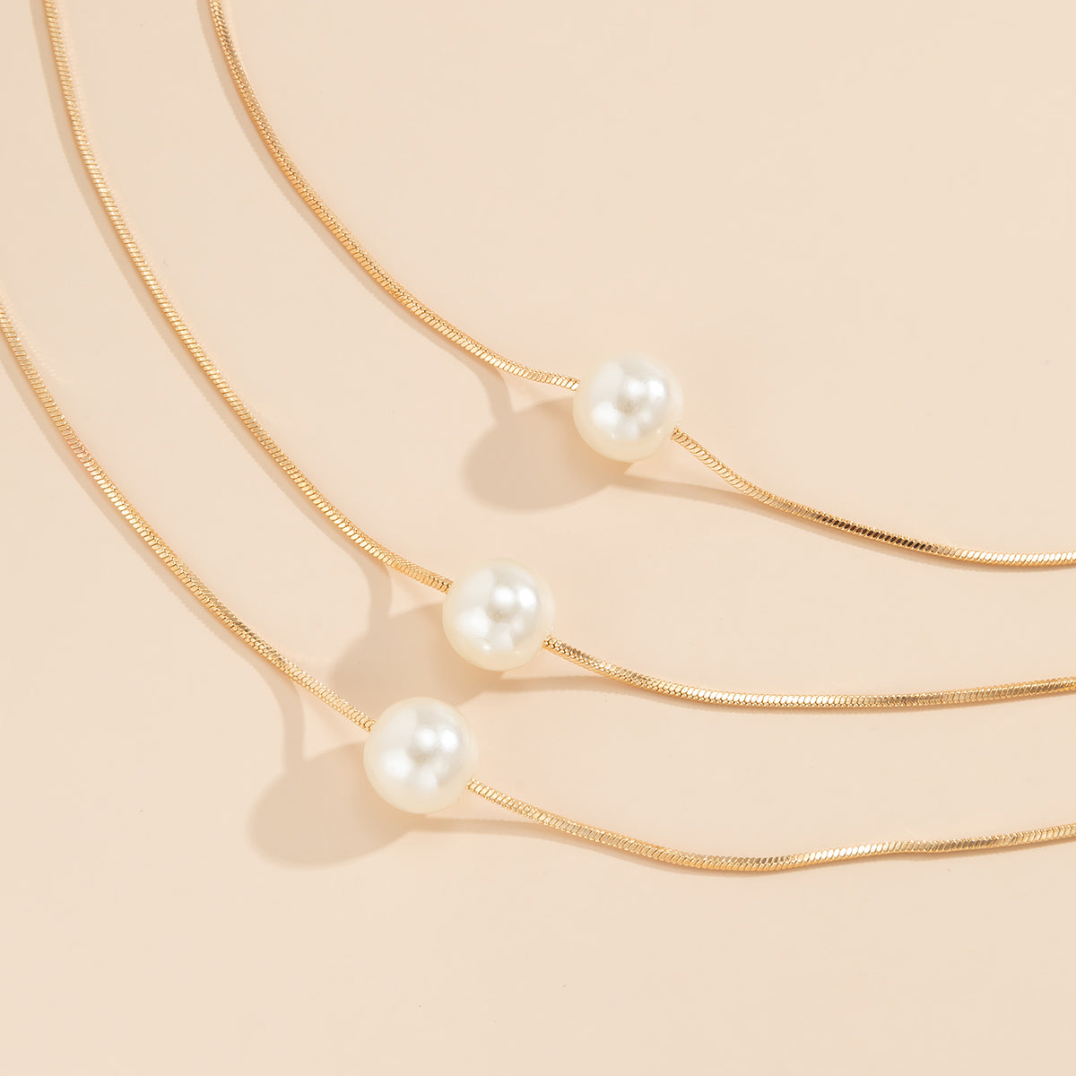 Pearl and 18K Gold-Plated Layered Necklace Set, jewelry gift sets for women, dainty minimalist design, lifestyle look