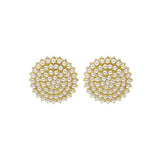 Pearl & 18k Gold-Plated Round Stud Earring