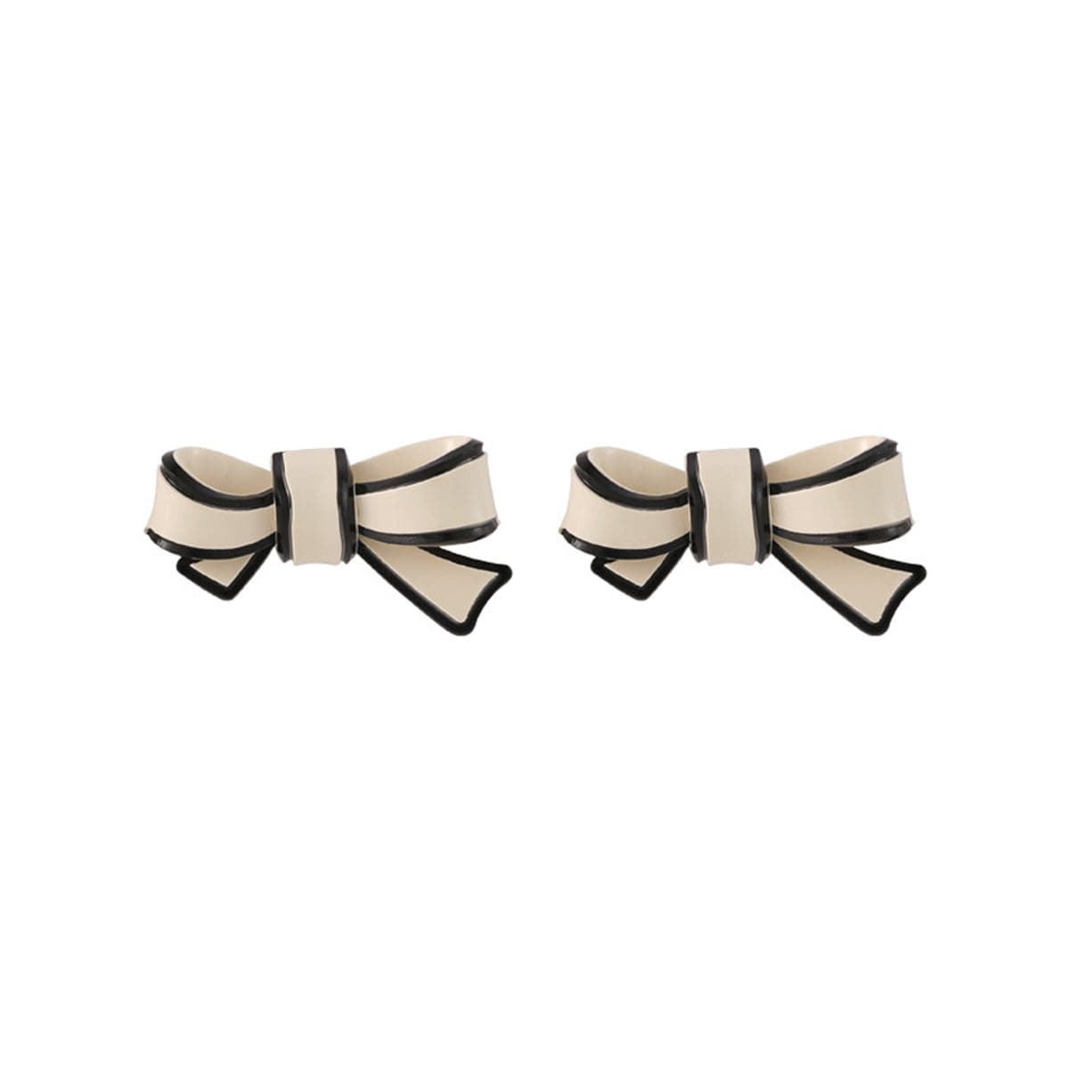 White & Silver-Plated Bow Stud Earrings