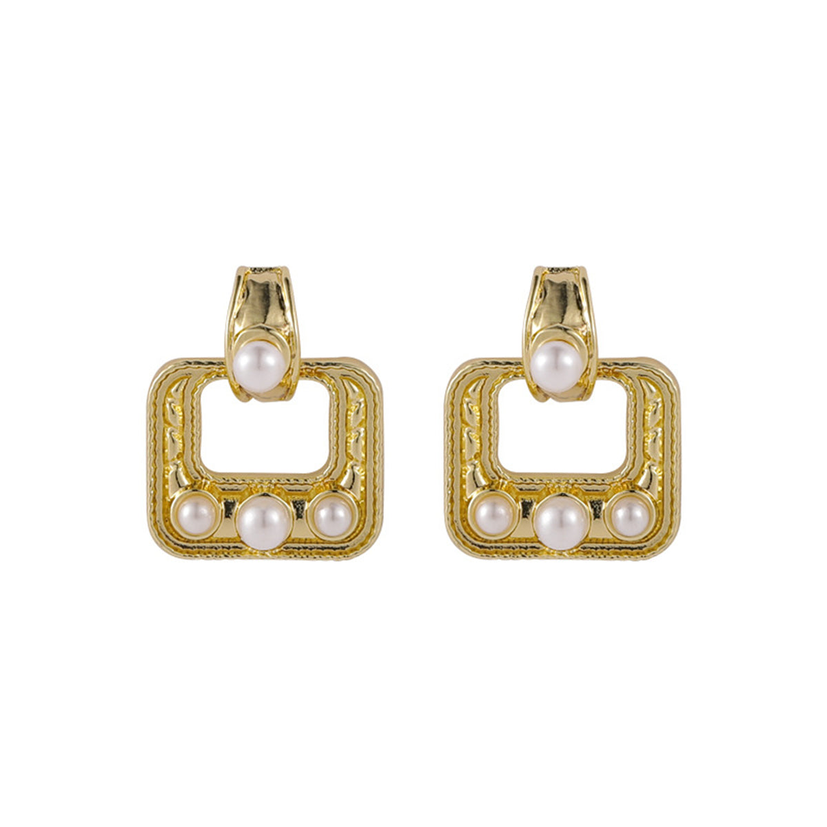Pearl & 18K Gold-Plated Catch Drop Earrings