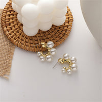 Pearl & 18k Gold-Plated C-Shape Huggie Earrings