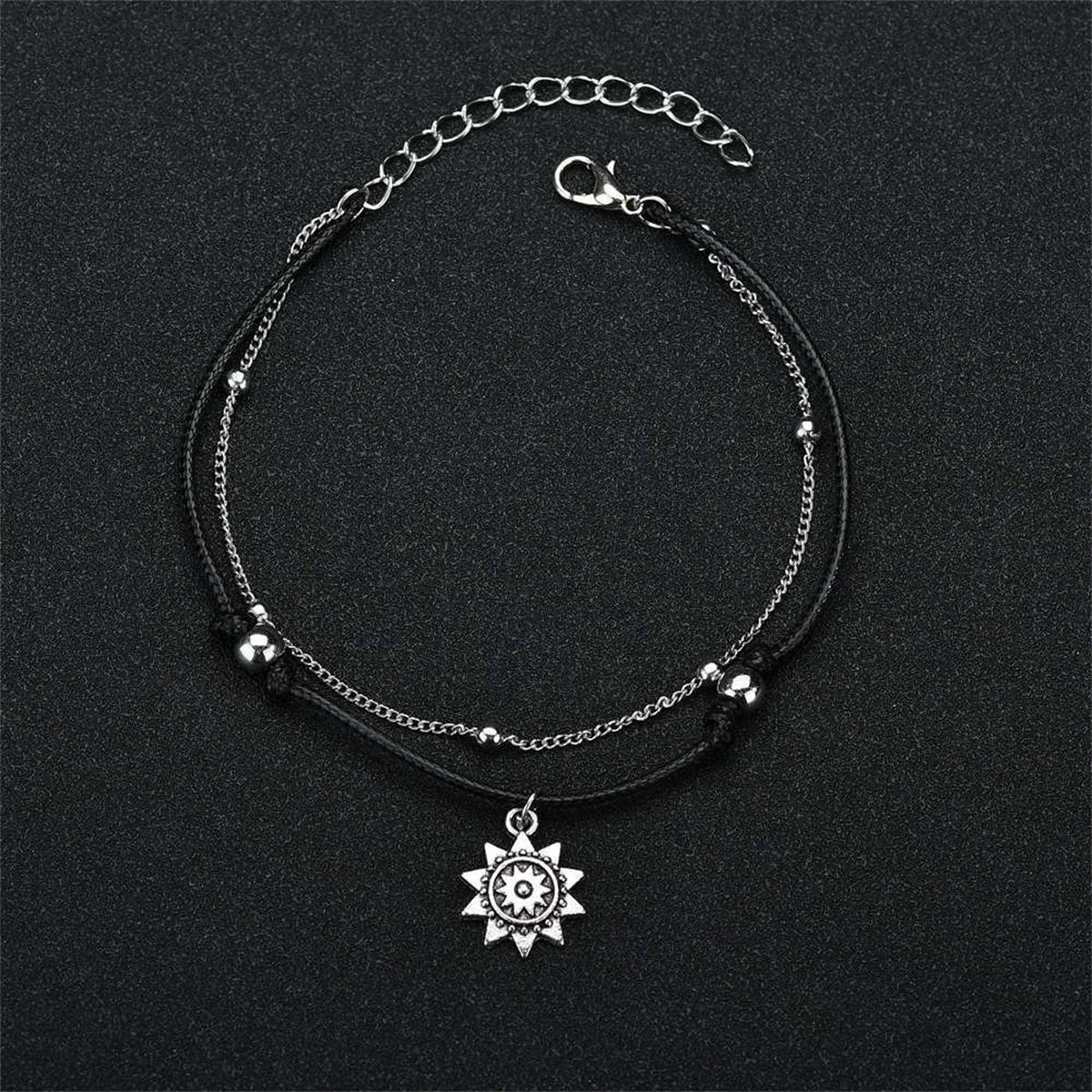 Vibre & Silver-Plated Sun Charm Layered Anklet