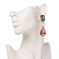 Red & Pink Crystal Drop Earrings