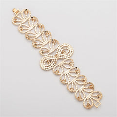 Cubic Zirconia & 18K Gold-Plated Pavé Bow Bracelet