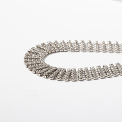 Cubic Zirconia & Silver-Plated Belt Choker Necklace