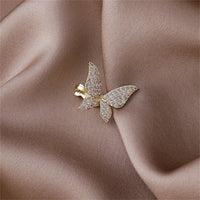 Cubic Zirconia & Goldtone Butterfly Ear Cuffs
