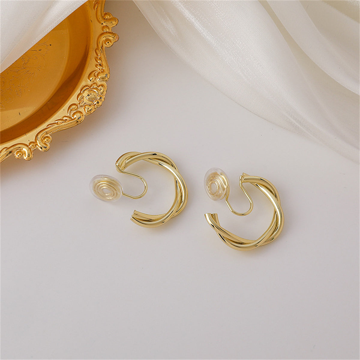18K Gold-Plated Twine Clip-On Earrings