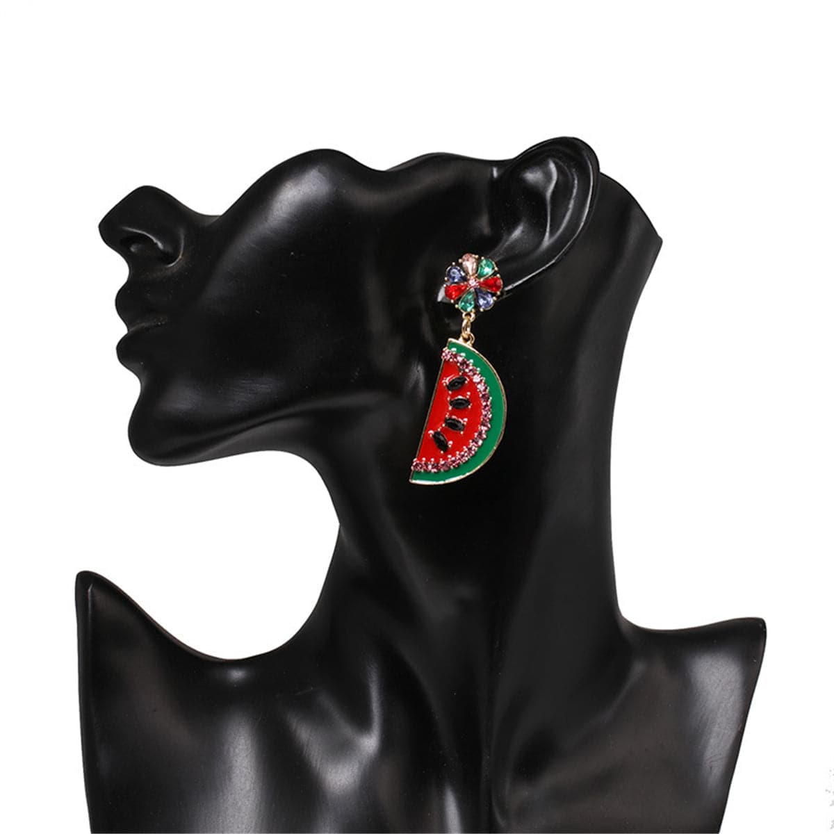 Crystal & Cubic Zirconia Watermelon Drop Earrings