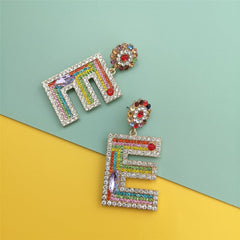 Crystal & Cubic Zirconia Letter E Drop Earrings